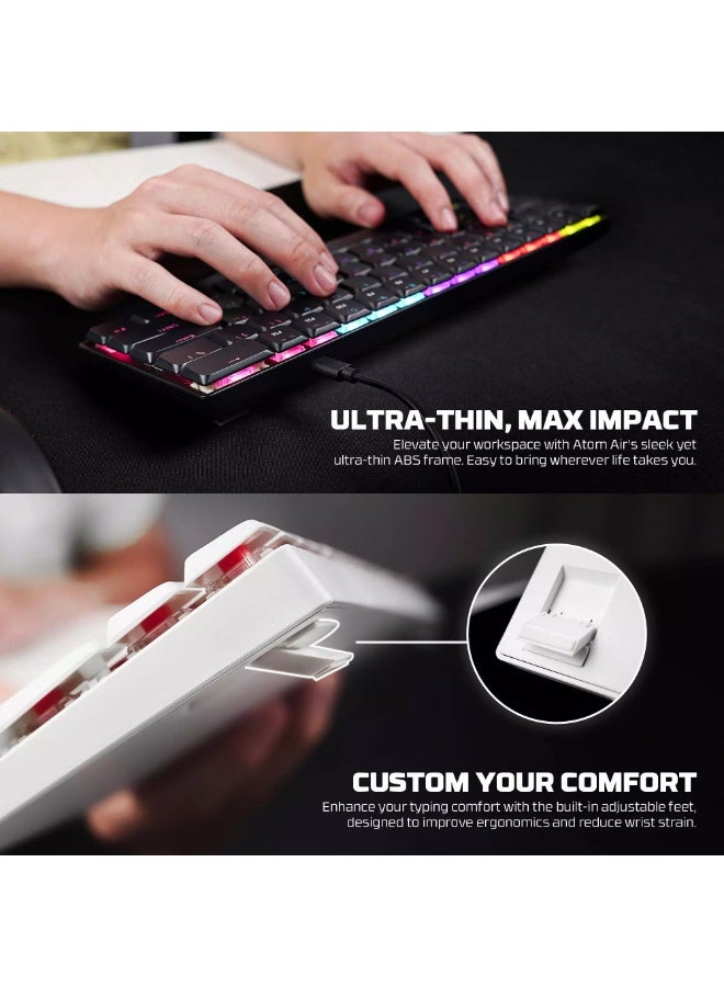 فانتيك لوحة مفاتيح الألعاب الميكانيكية ATOM AIR61 MK311 - مفاتيح زرقاء منخفضة الارتفاع - إضاءة RGB بـ 17 وضعًا - أغطية مفاتيح إضافية - Image 3